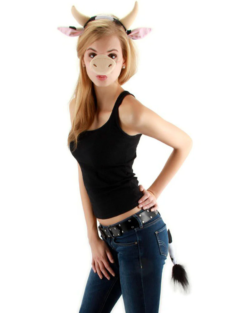 Cow Headband Nose and Tail Deluxe Set - Image 2
