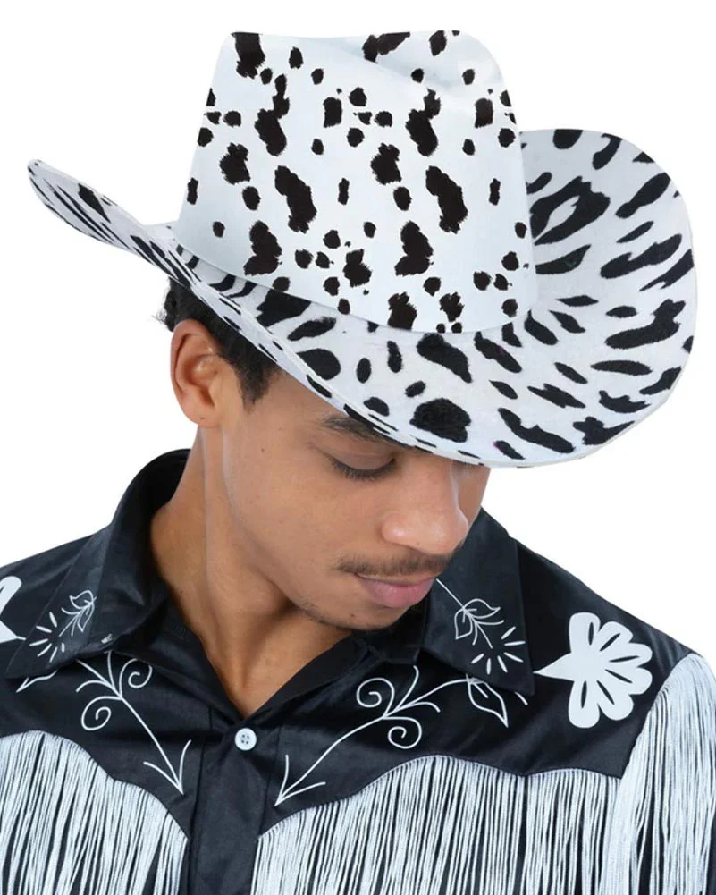 Cow Print Cowboy Hat - Image 2