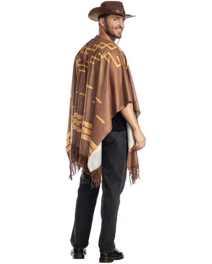 Cowboy Poncho Adult Costume - Image 2
