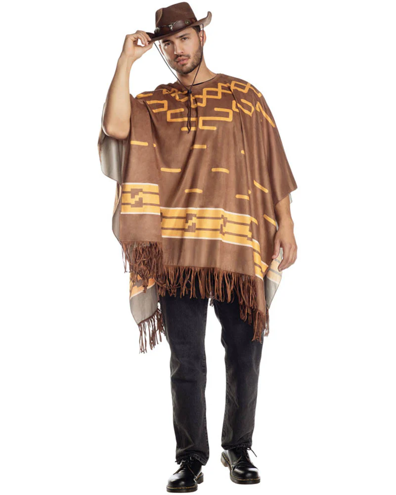 Cowboy Poncho Adult Costume - Image 3