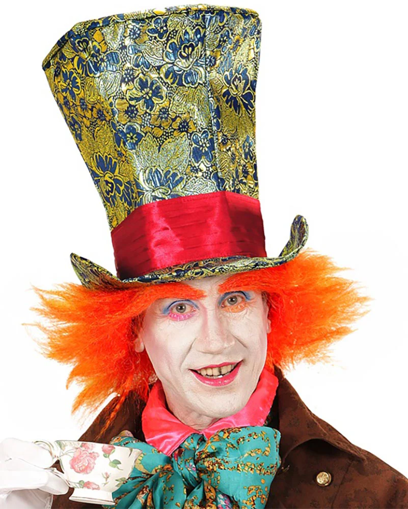 Crazy Hatter Top Hat with Hair - Image 2