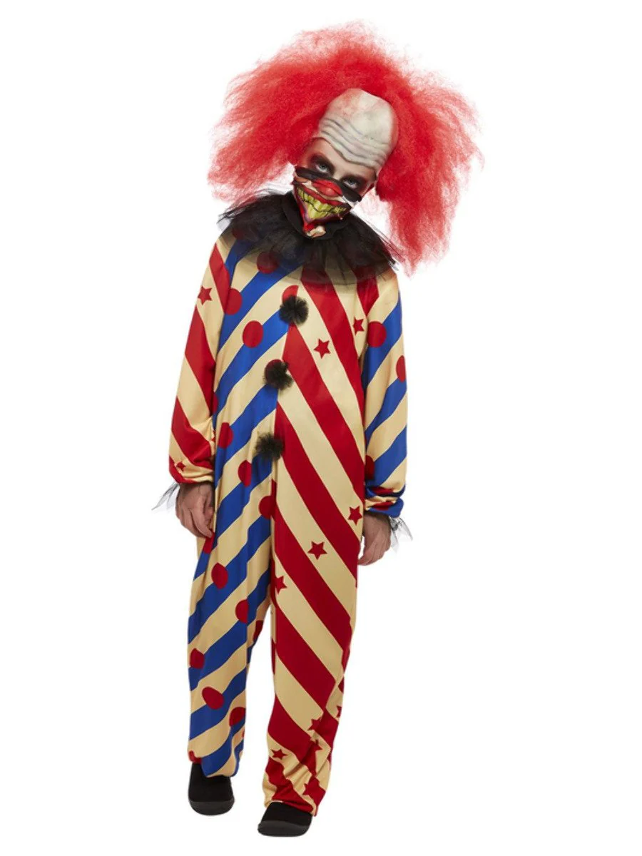 Creepy Red and Blue Clown Boys Costume - Image 2