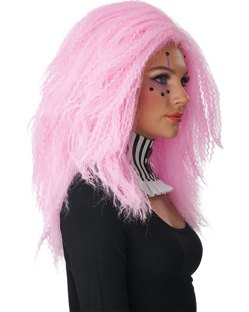 Crimped N Kooky Pink Wig - Image 2