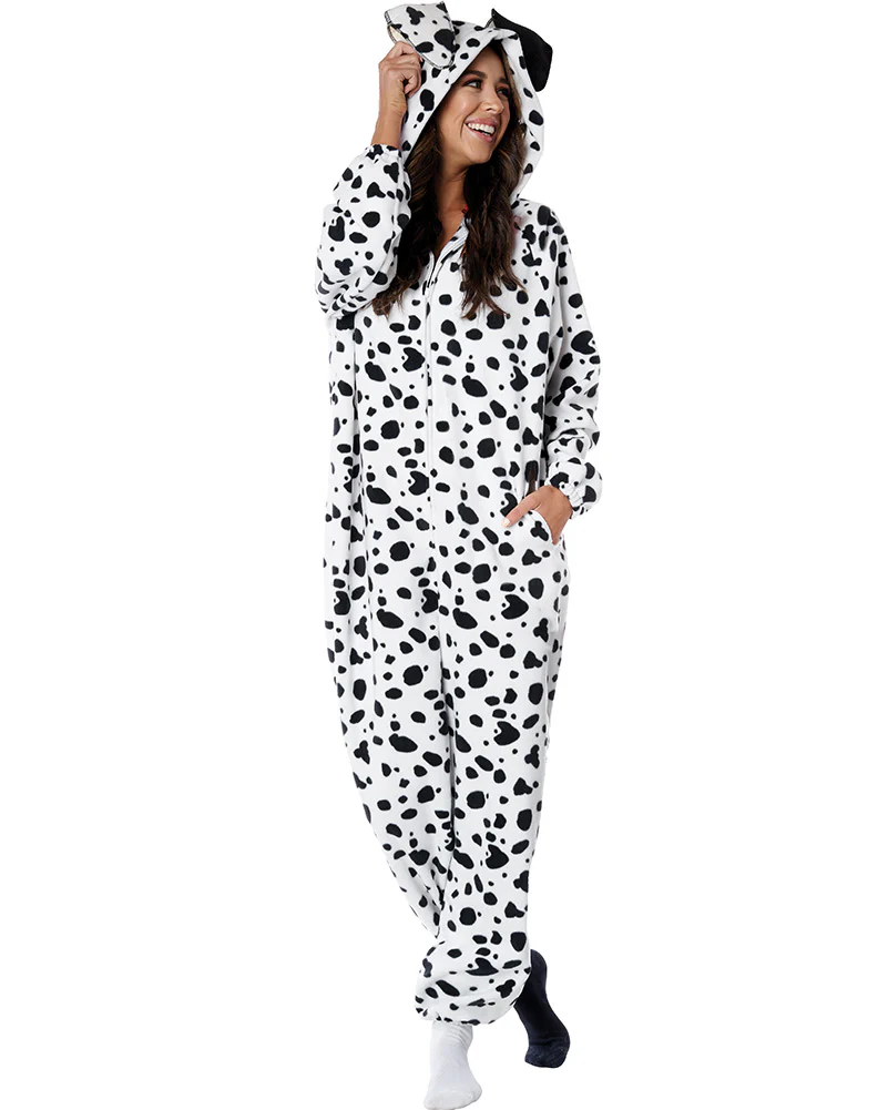 Dalmatian Fleece Jumpsuit Adult Book Week Costume - Image 2