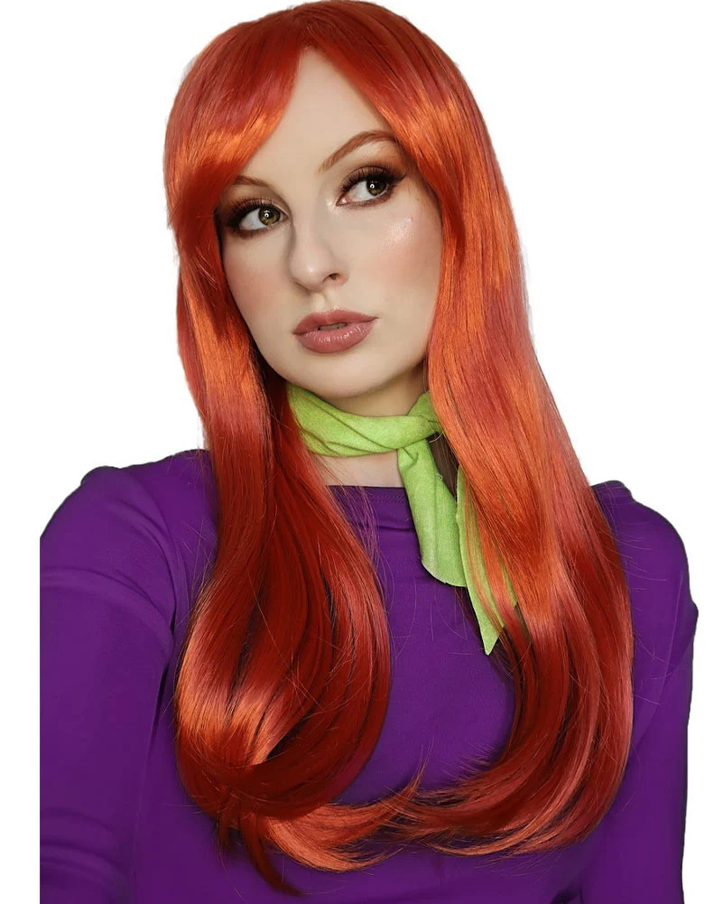 Daphne Long Auburn Wig with Scarf Set - Image 3
