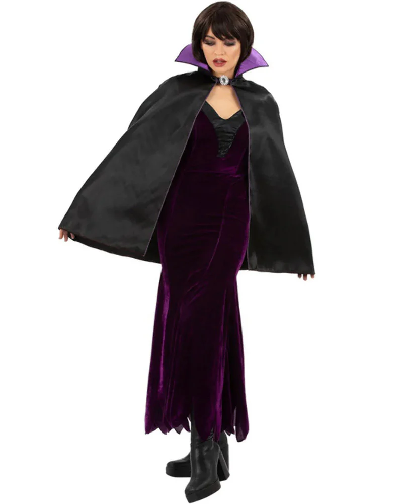 Dark Queen Black Collared Cape - Image 2