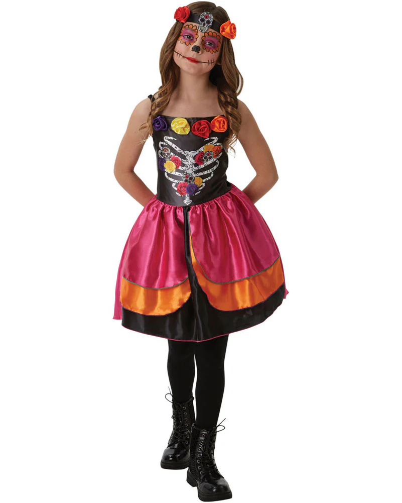 Day of the Dead Sugar Skull Girls Costume - Image 2