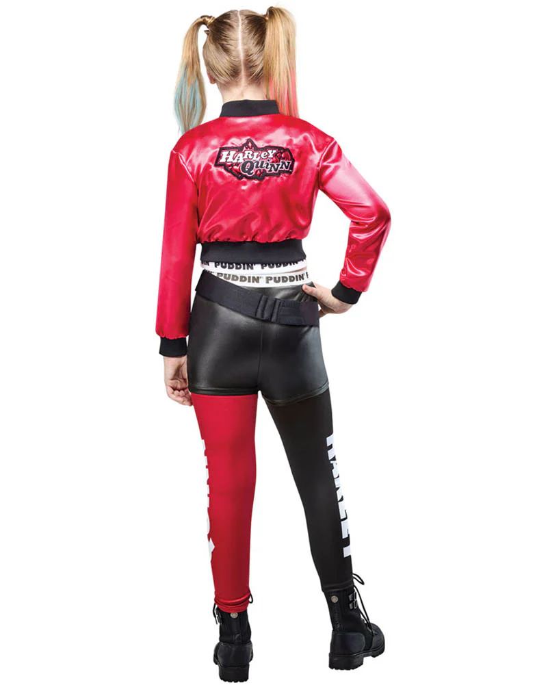 DC Comics Harley Quinn Red and Black Deluxe Girls Costume - Image 2