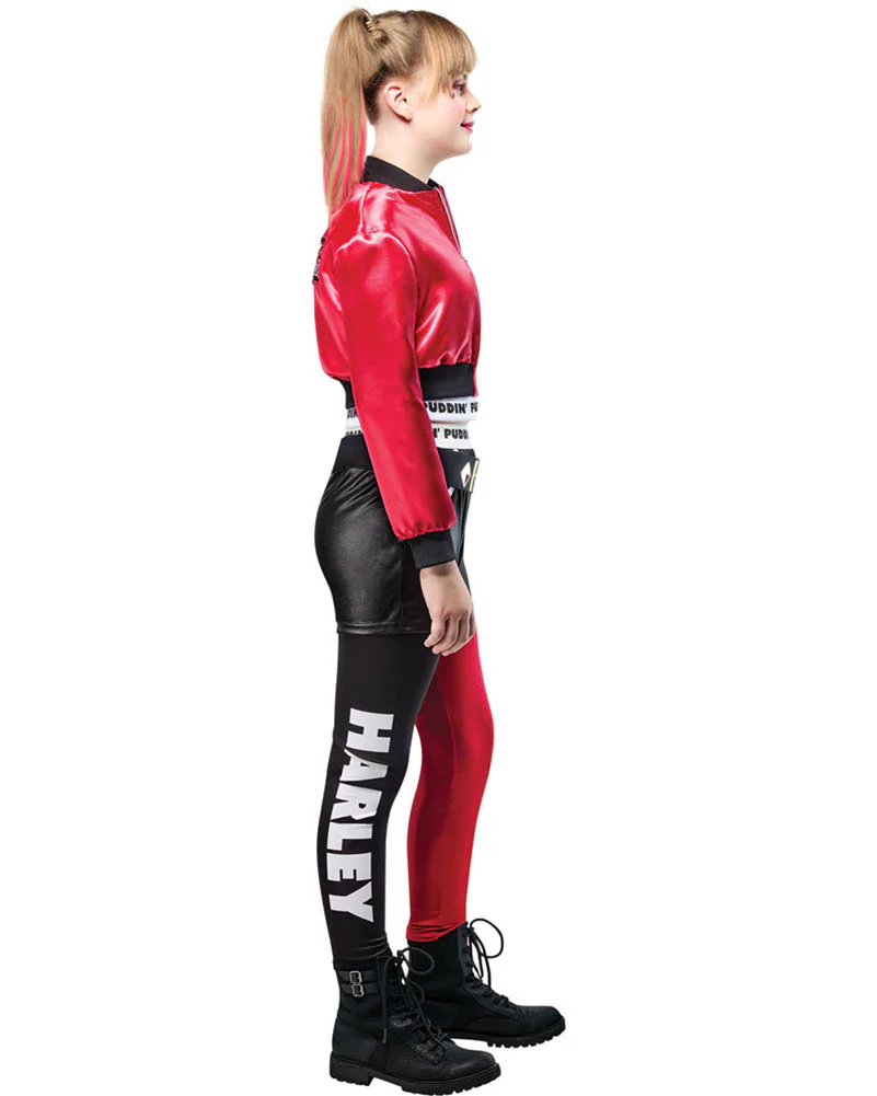 DC Comics Harley Quinn Red and Black Deluxe Girls Costume - Image 3