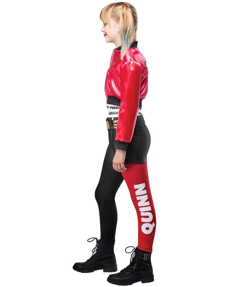 DC Comics Harley Quinn Red and Black Deluxe Girls Costume - Image 5