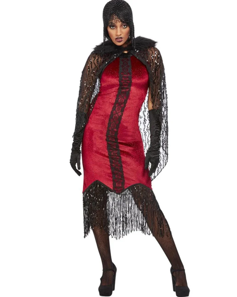 Deluxe 1920s Velour Flapper Womens Costume - Image 2