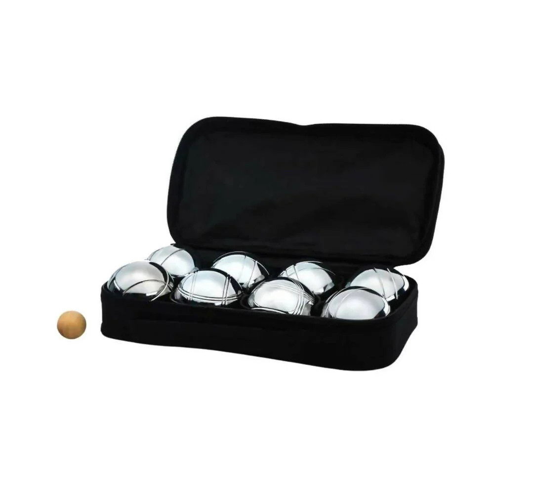 Deluxe 8 Metal Bowls Bocce or Petanque Silver Game Set - Image 4