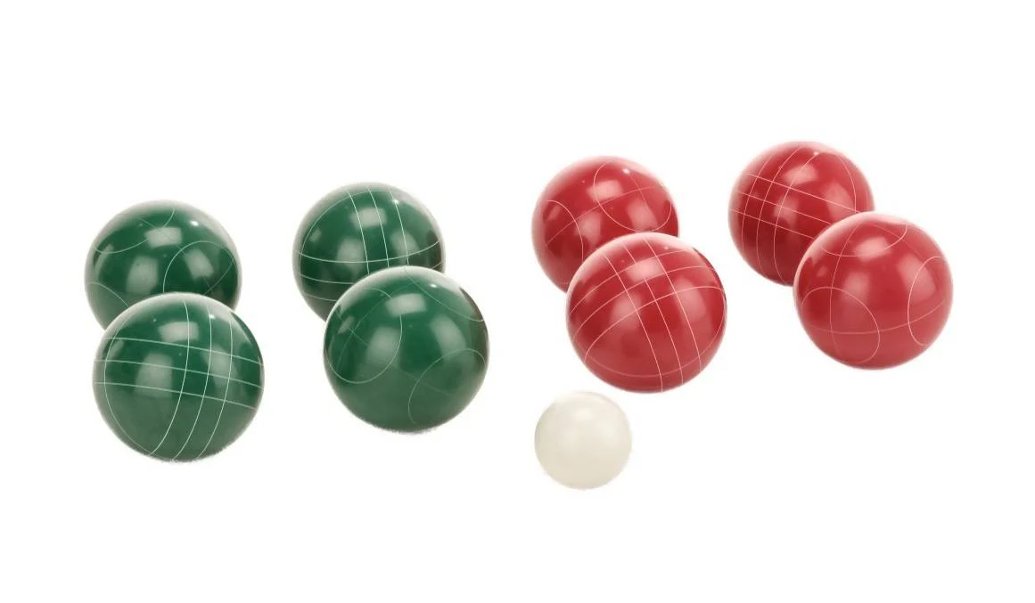 Deluxe 8 Resin Bowls Bocce Game Set Red & Green - Image 2