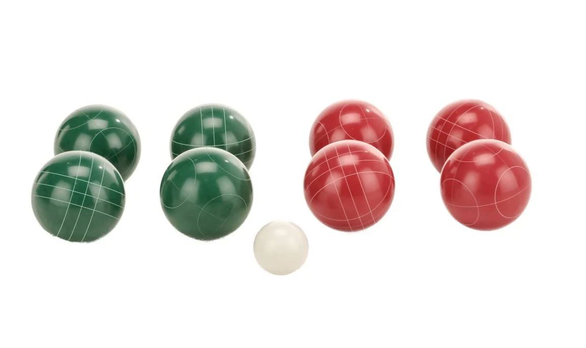 Deluxe 8 Resin Bowls Bocce Game Set Red & Green - Image 3
