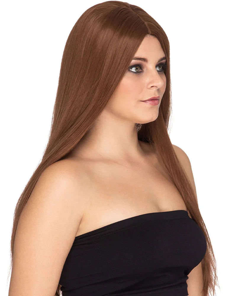 Deluxe Straight Long Brown Wig - Image 3