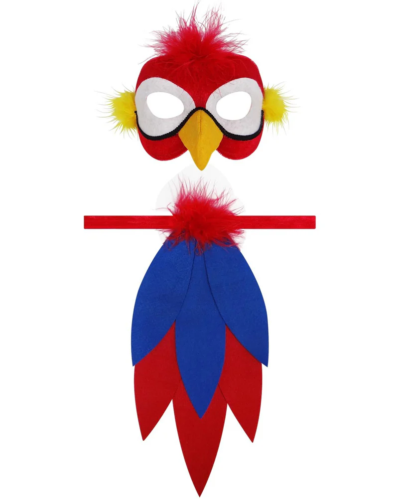 Deluxe Tropical Parrot Mask and Tail Set