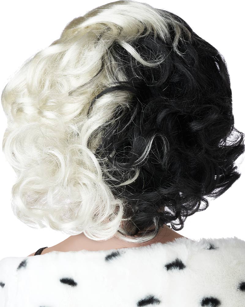 Devilish Diva Short Black and White Kids Wig - Image 4