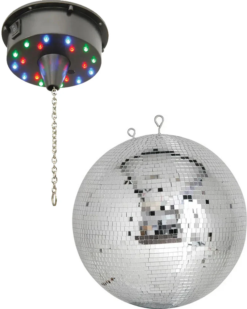 70s Disco 30cm Mirror Ball and Motor Set