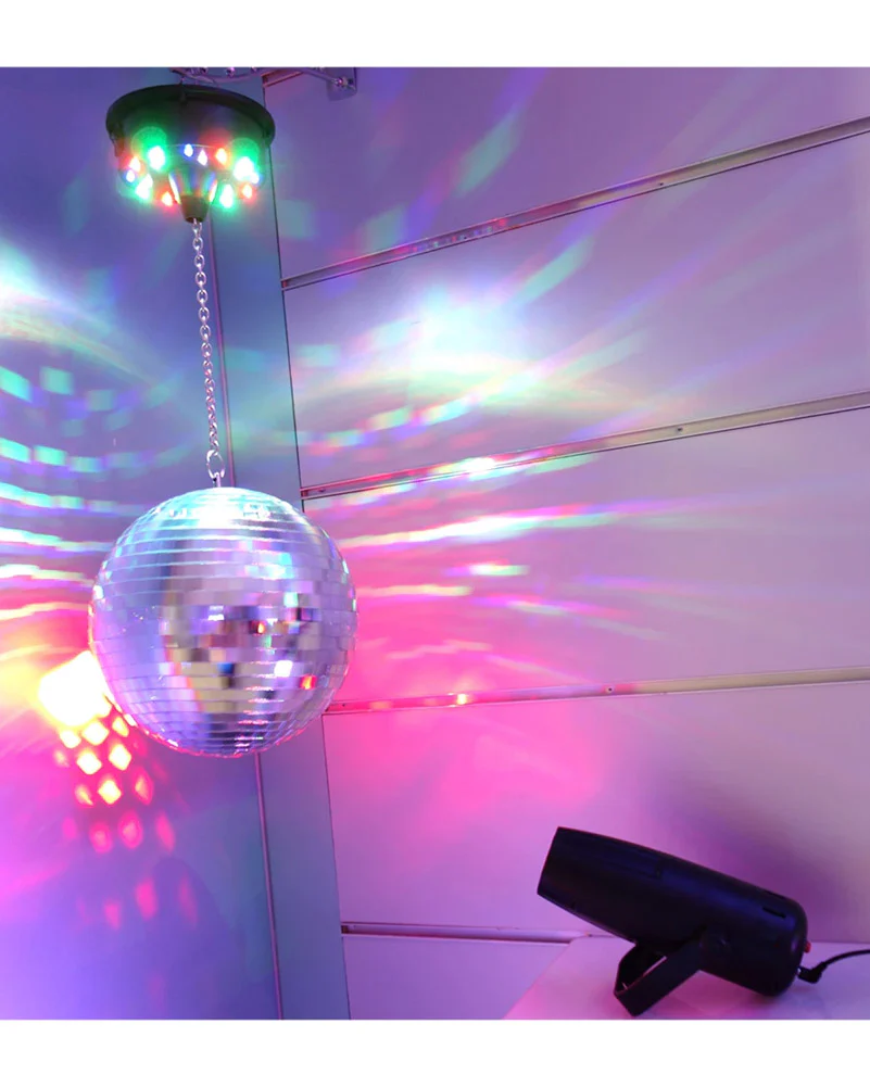 70s Disco CR Lite 20cm Mirror Ball Motor and Pinspot LED Set - Image 4