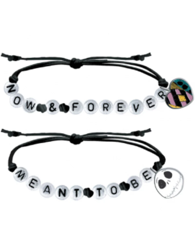 Disney The Nightmare Before Christmas Sally and Jack 2 Piece Bracelet Set