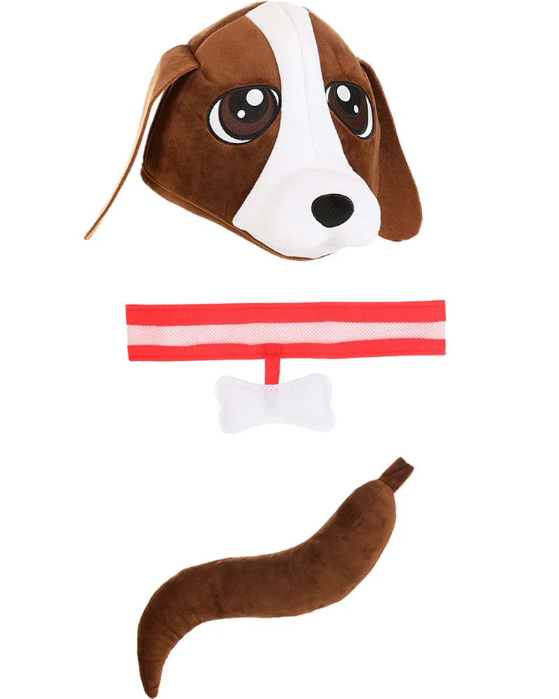 Dog Plush Deluxe Hat Collar and Tail Set - Image 2