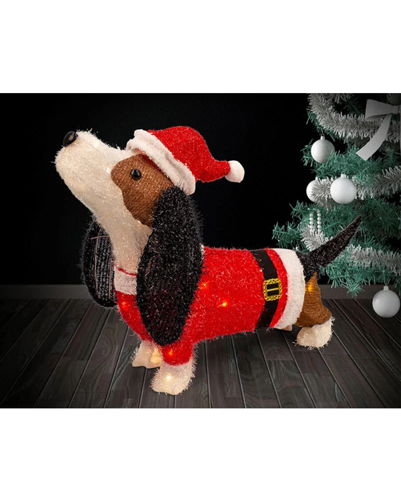 Dog Santa Suit Christmas LED Tinsel 65cm - Image 2