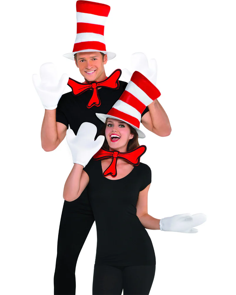 Dr Seuss Cat in the Hat Bow Tie Gloves and Hat Kit