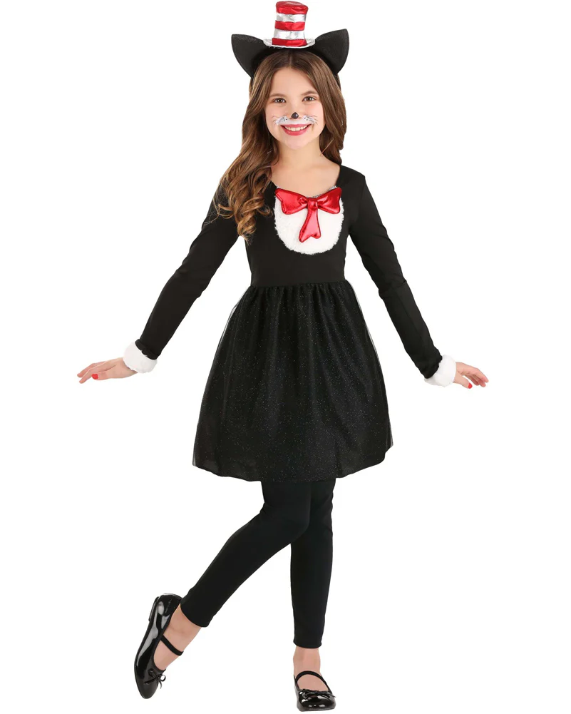 Dr Seuss The Cat In The Hat Deluxe Girls Book Week Costume
