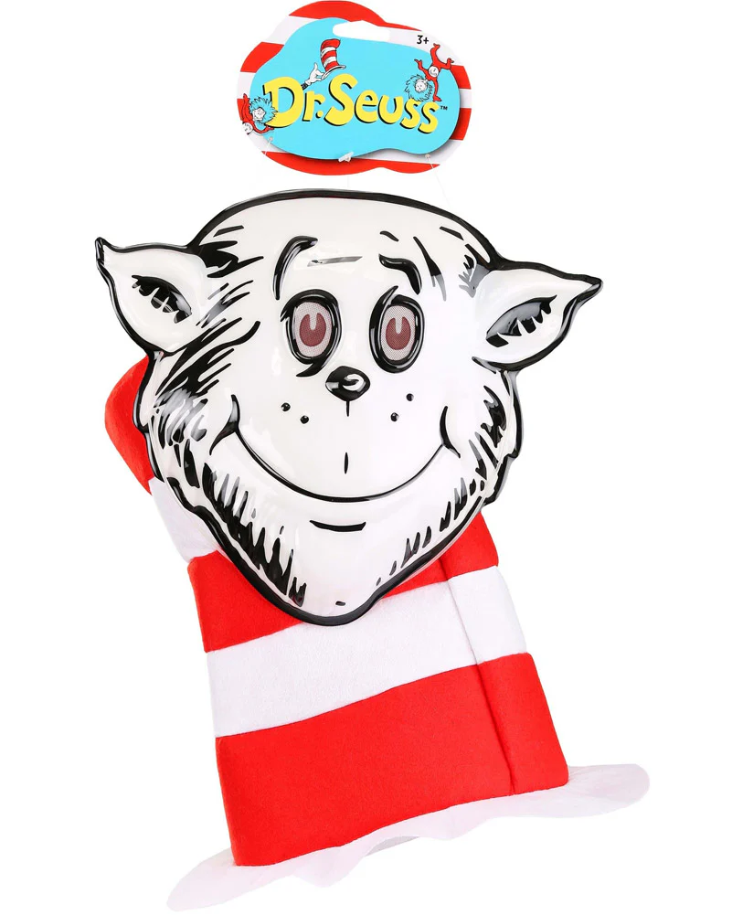 Dr Seuss The Cat in the Hat Vacuform Mask and Hat Set - Image 3