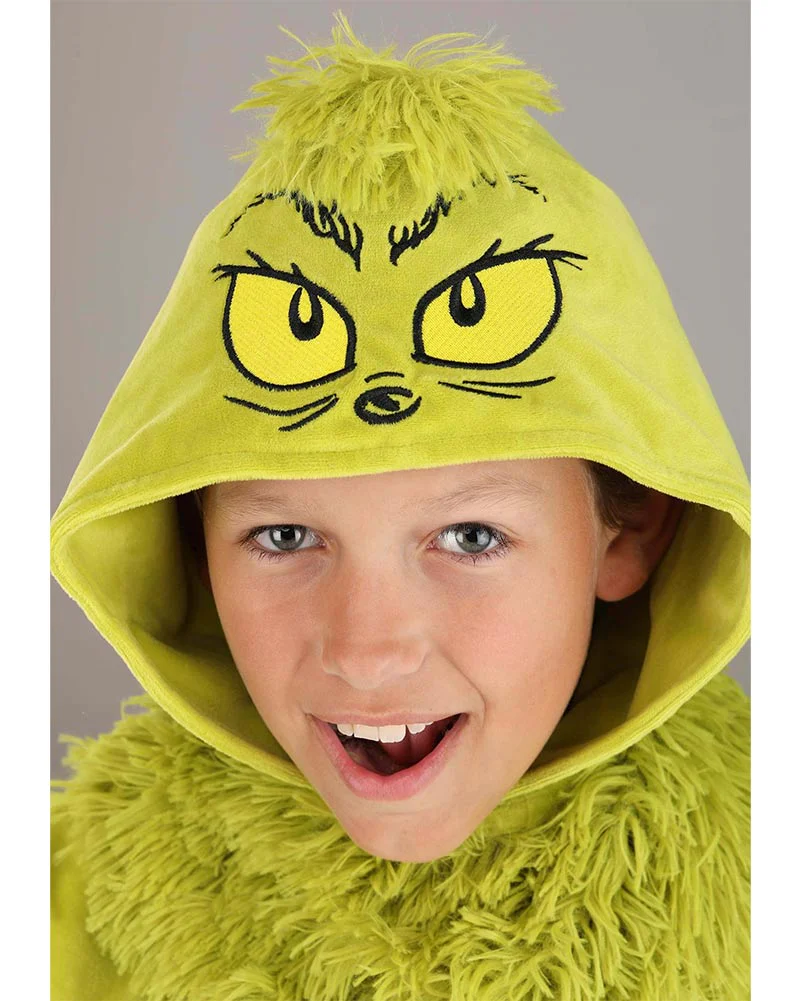Dr Seuss The Grinch Deluxe Jumpsuit Kids Book Week Costume - Image 3