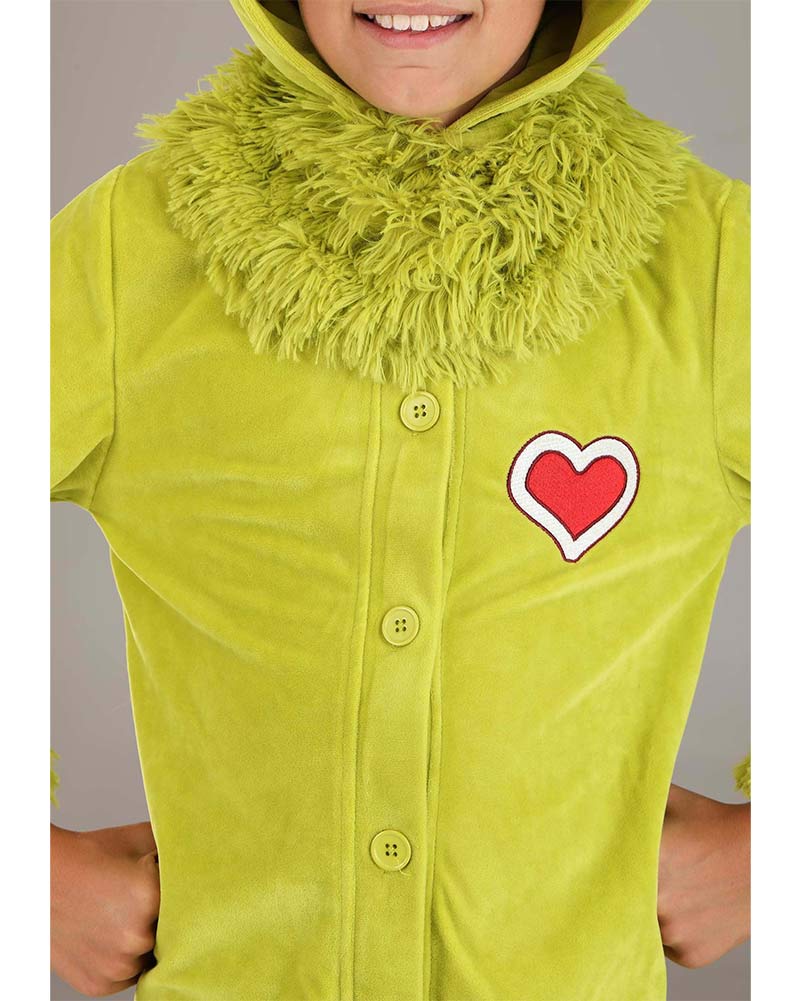 Dr Seuss The Grinch Deluxe Jumpsuit Kids Book Week Costume - Image 5