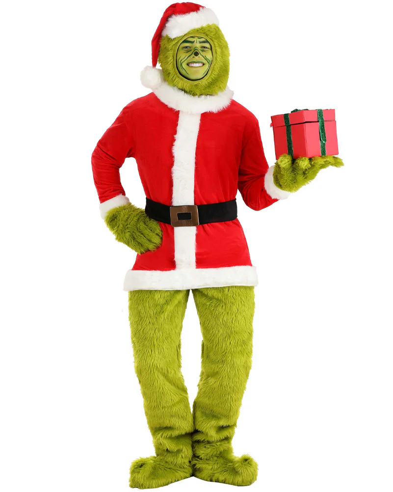 Dr Seuss The Grinch Santa Open Face Adult Book Week Costume