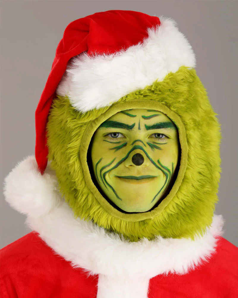 Dr Seuss The Grinch Santa Open Face Adult Book Week Costume - Image 2