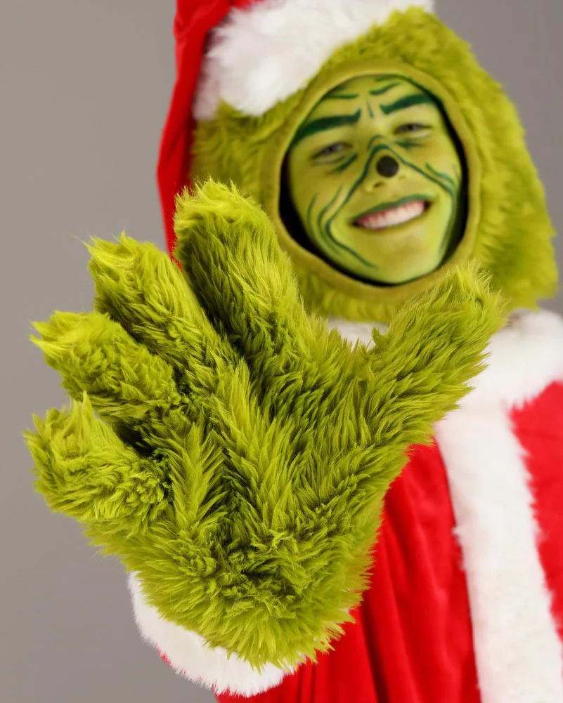 Dr Seuss The Grinch Santa Open Face Adult Book Week Costume - Image 3