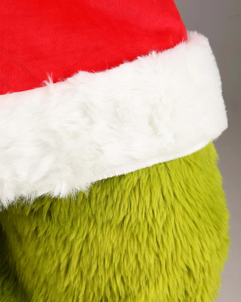 Dr Seuss The Grinch Santa Open Face Adult Plus Size Book Week Costume - Image 3