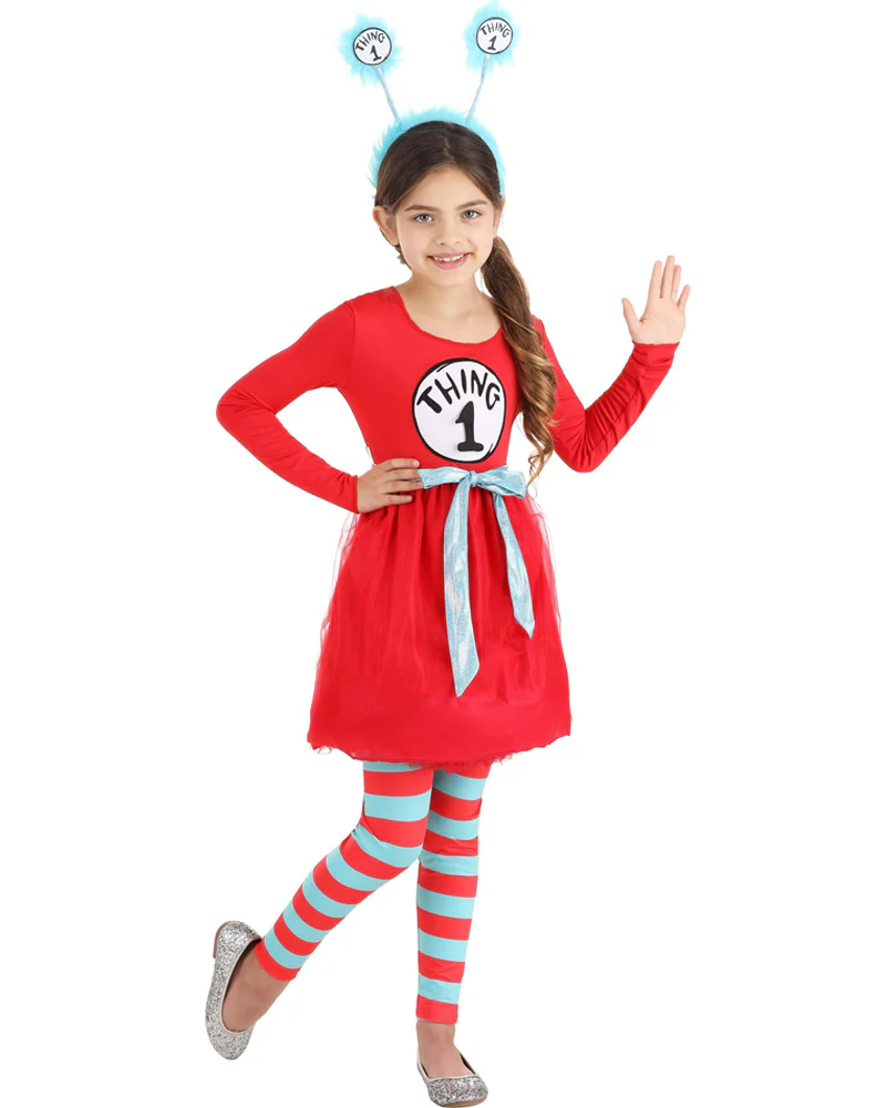 Dr Seuss Thing 1 and 2 Girls Book Week Costume