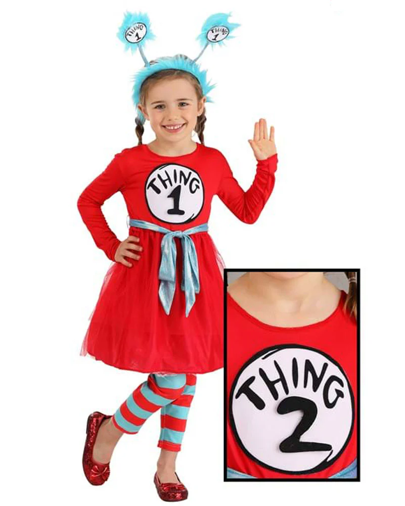 Dr Seuss Thing 1 and 2 Girls Toddler Book Week Costume