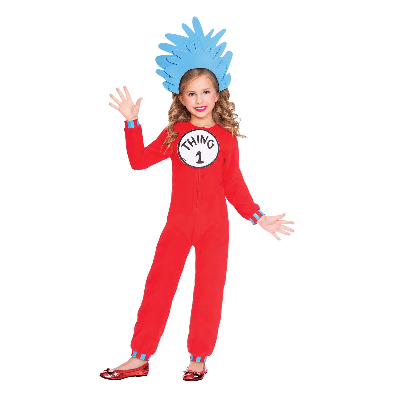 Dr Seuss Thing 1 and 2 Jumpsuit Kids Book Week Costume 6-8 Years