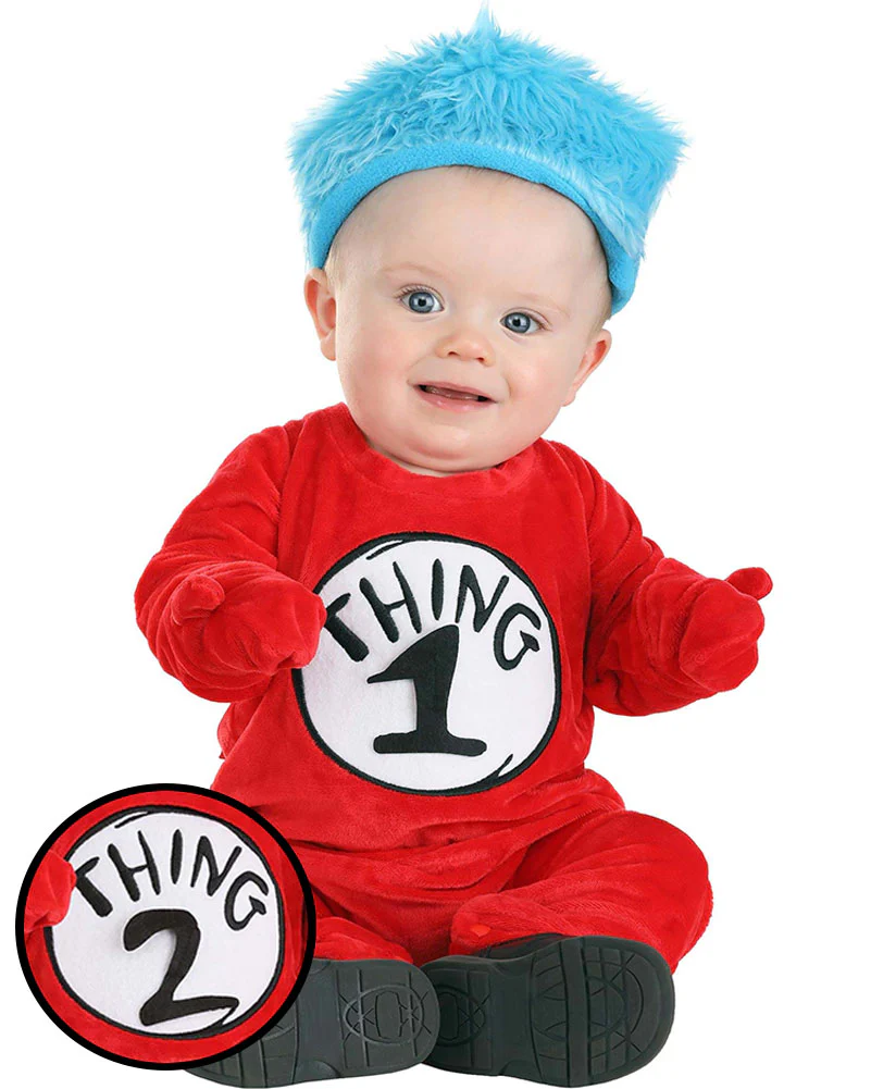 Dr Seuss Thing 1 or 2 Baby Book Week Costume - Image 2
