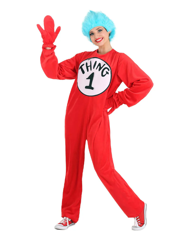 Dr Seuss Thing 1 or 2 Deluxe Adult Book Week Costume - Image 2