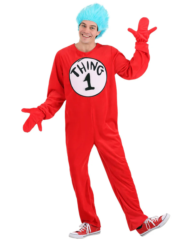 Dr Seuss Thing 1 or 2 Deluxe Adult Book Week Costume - Image 3