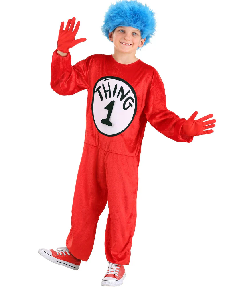 Dr Seuss Thing 1 or 2 Kids Book Week Costume - Image 2