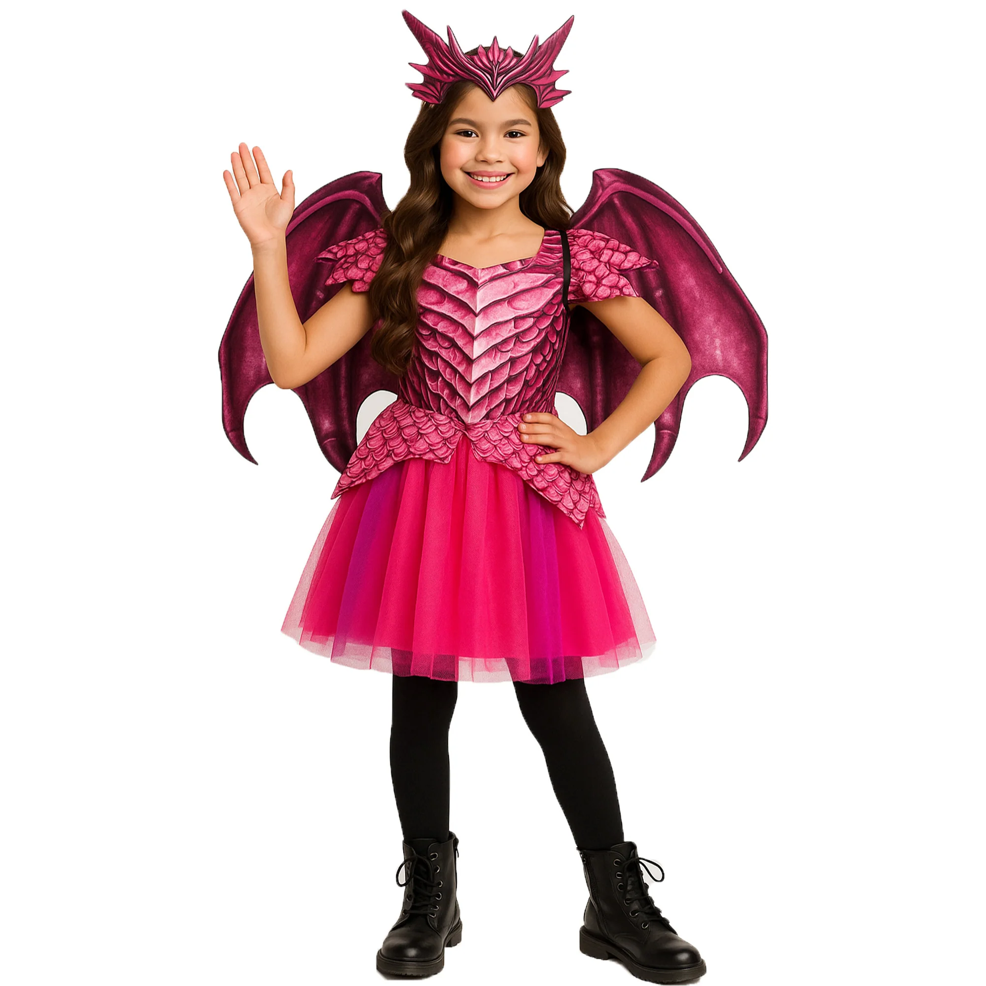 Dragon Dress Pink Girls Costume 7-9 Years