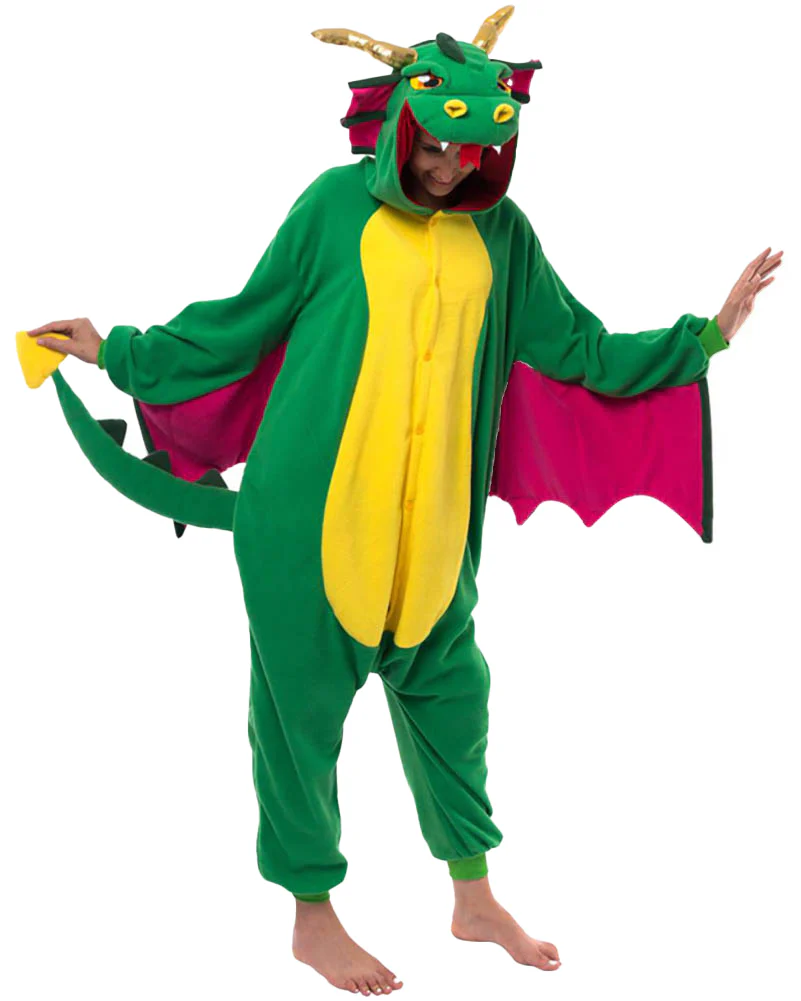 Dragon Hooded Adult Jumpsuit - Image 3