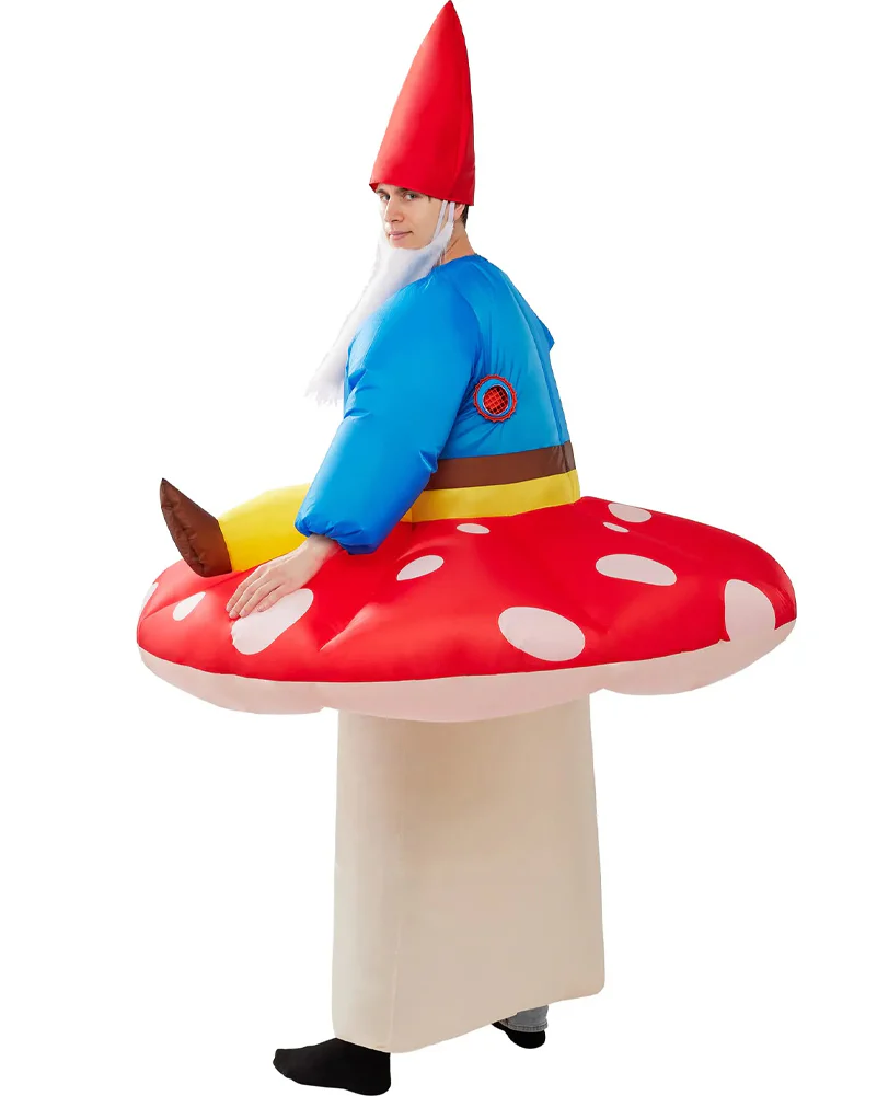 Dwarf On Mushroom Ride-On Inflatable Adult Book Week Costume - Image 4