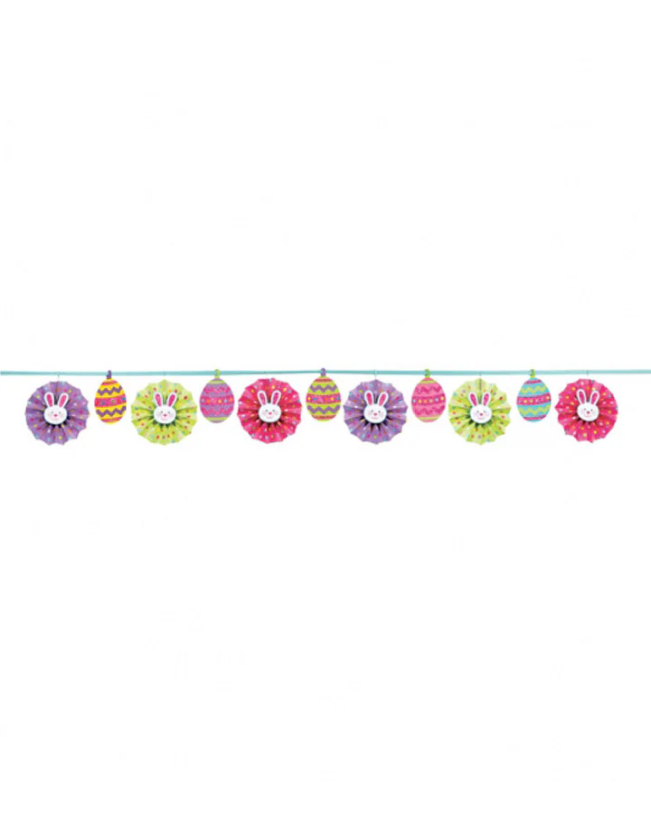 Easter Fan Banner Garland with Glitter 3.65m