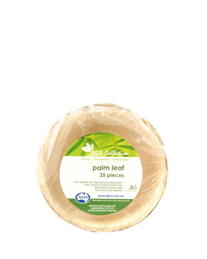 Eco Palm Leaf 12cm Round Bowls Pack of 25