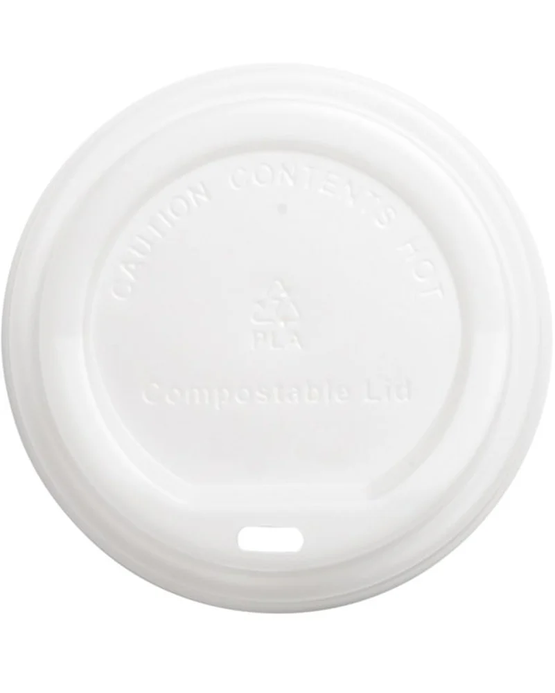 Eco White Coffee Cup Lids Pack of 50