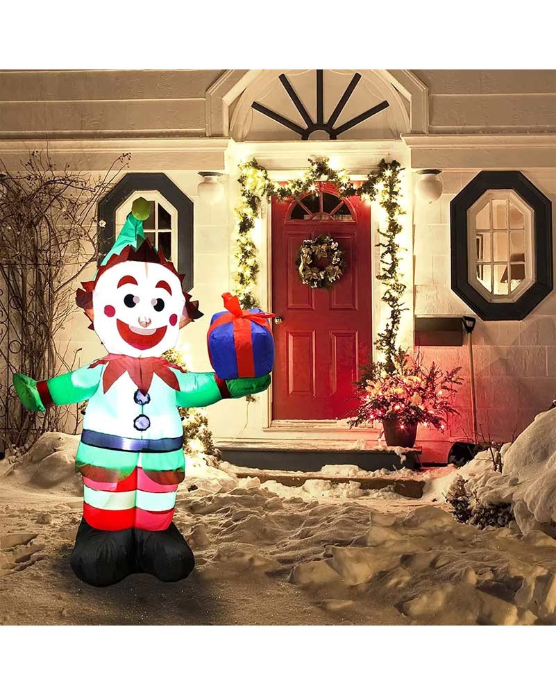 Elf with Present Christmas Lawn Inflatable 1.5m - Image 2