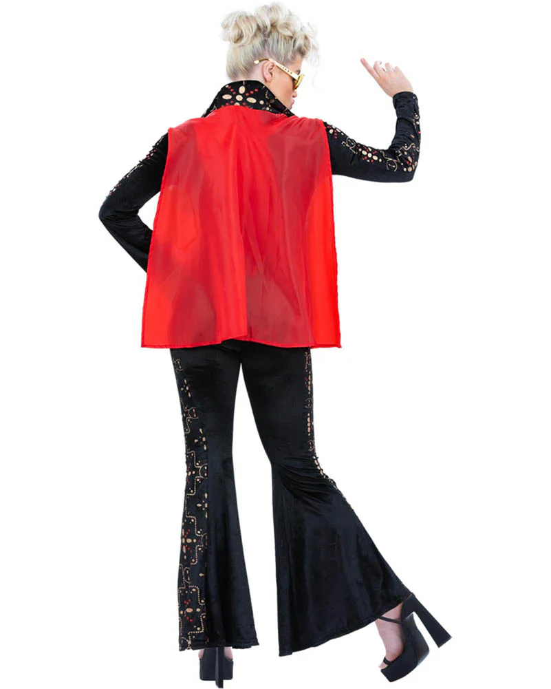 Elvis Black Rhinestone Womens Costume - Image 2